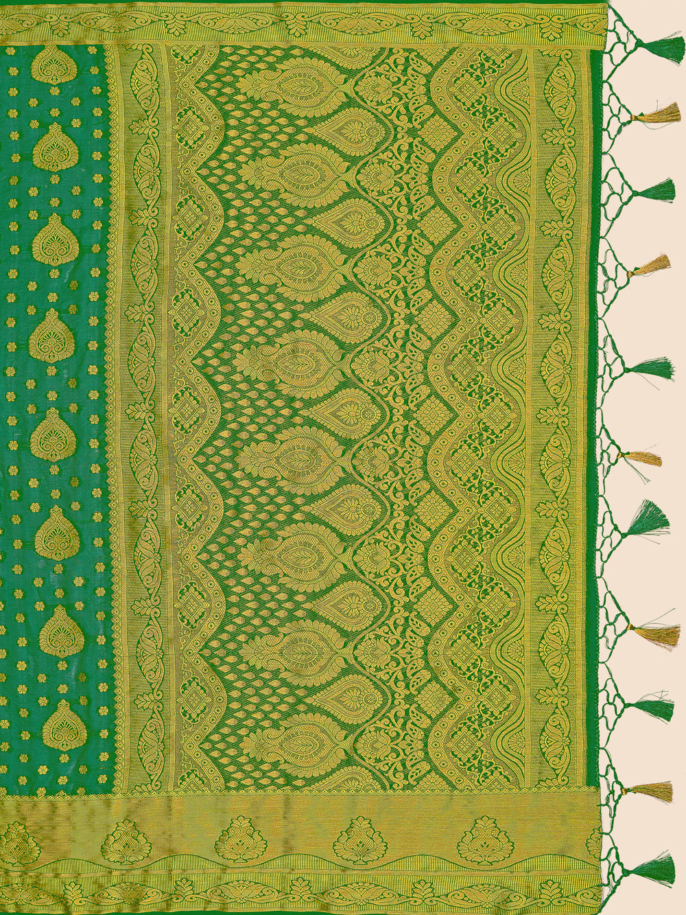 Mimosa Womens Crepe Saree Mysore Silk Green Color