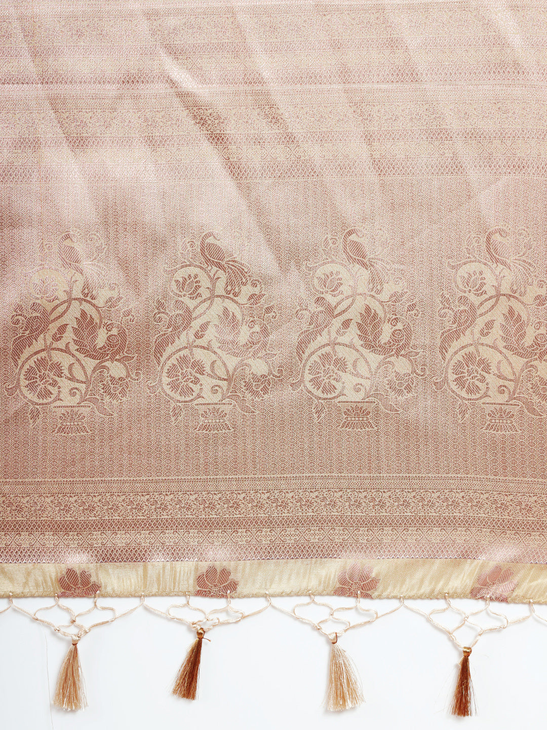 Mimosa Womens Art Silk Saree Kasavu Cream Color