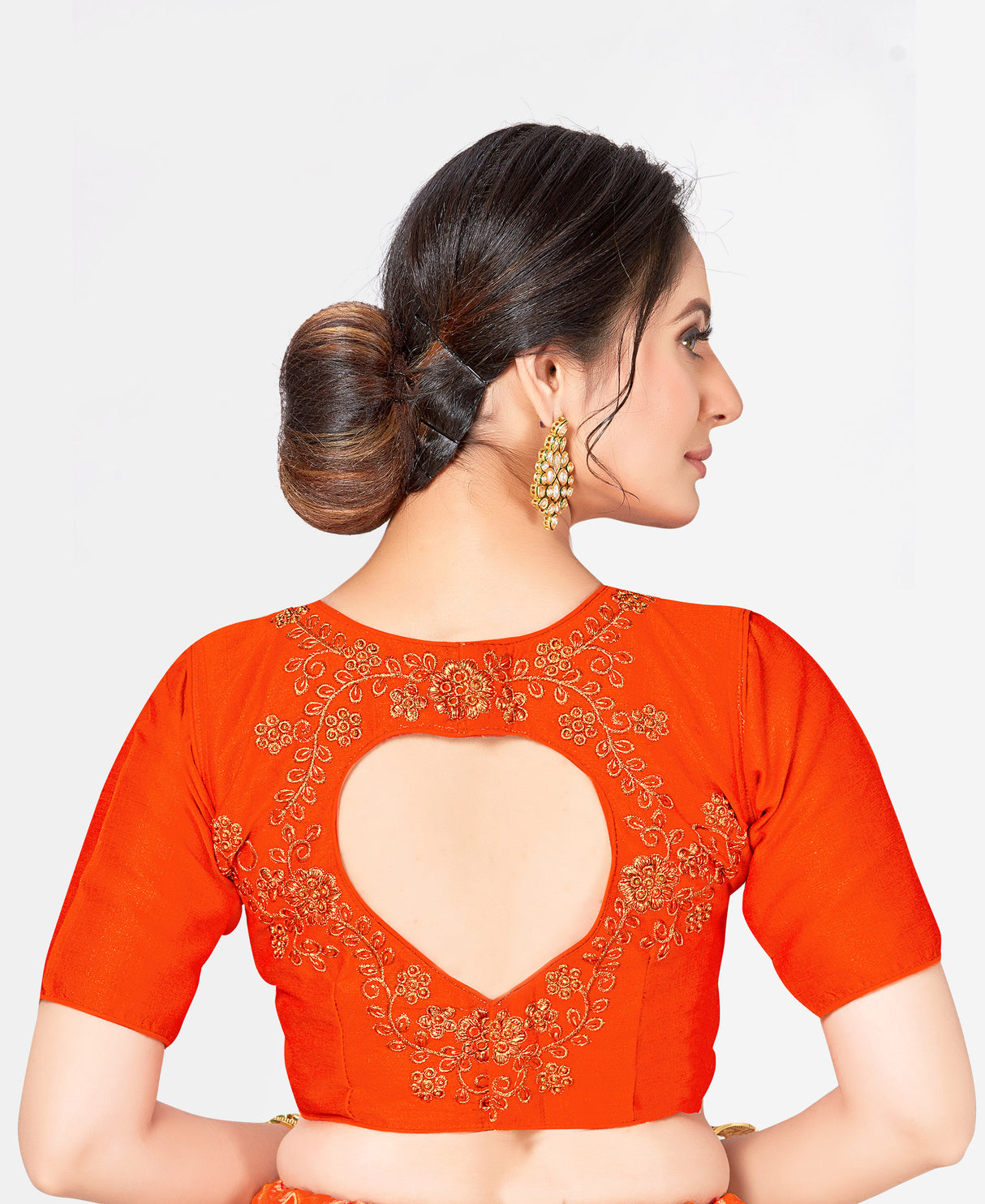 MIMOSA Semi Stitched Raw Silk Blouse Embroidery Work