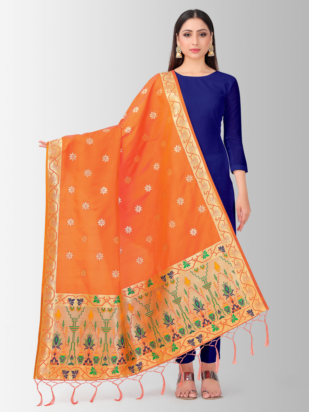 Mimosa Women's Banarasi Art Silk dupatta Color
