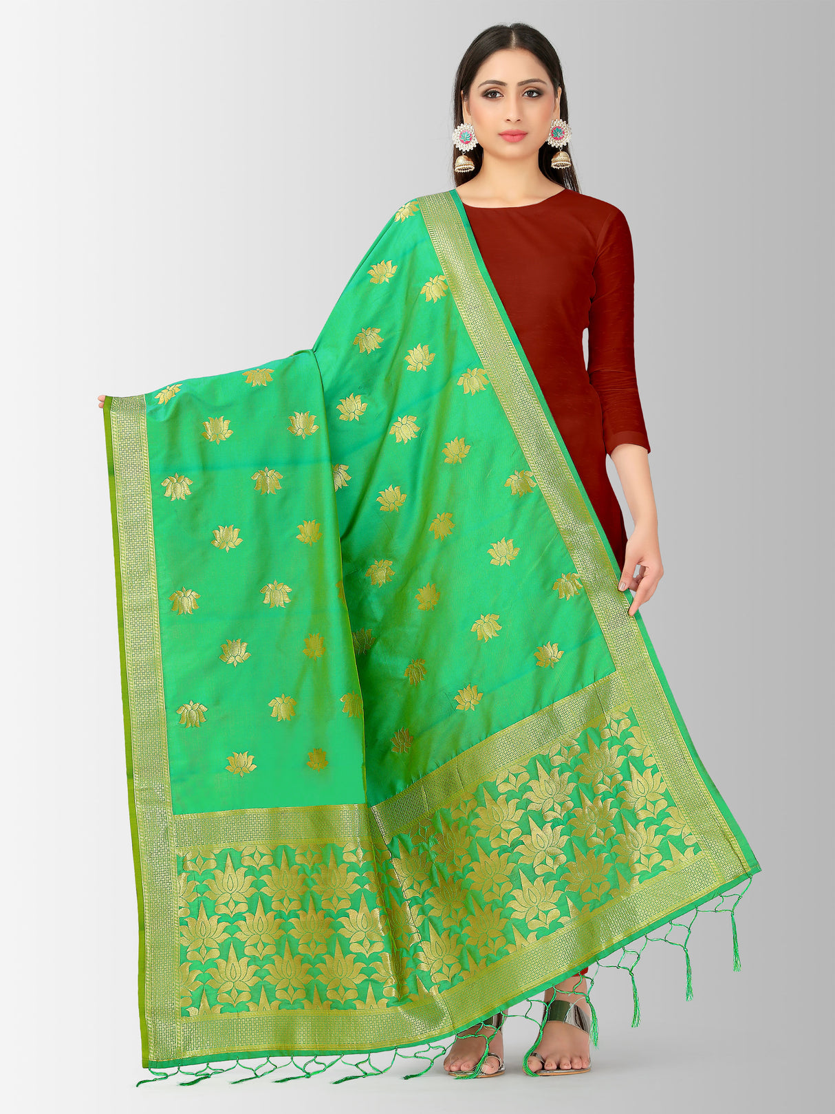 Mimosa Women's Banarasi Art Silk dupatta Color