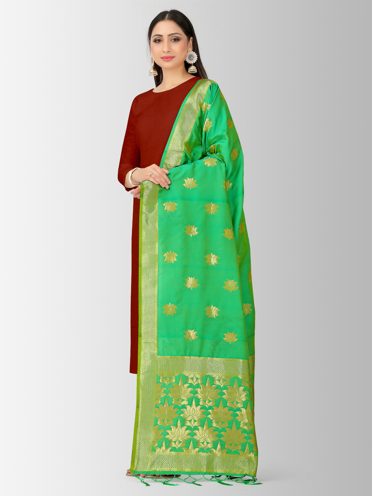 Mimosa Women's Banarasi Art Silk dupatta Color