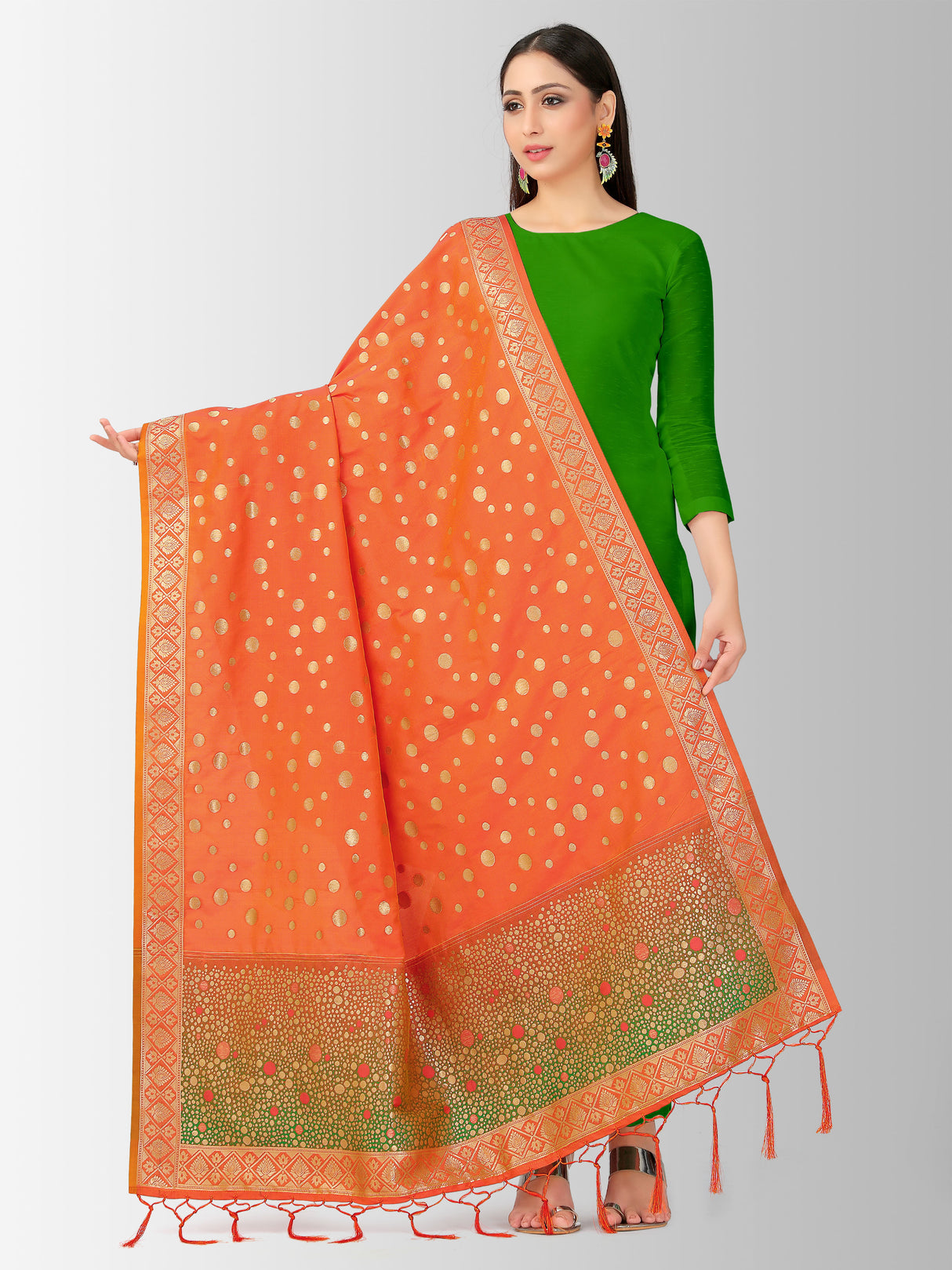 MIMOSA Women's Banarasi Art Silk dupatta Color