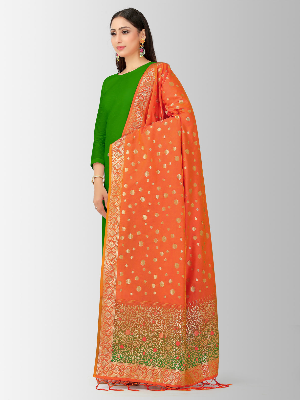 MIMOSA Women's Banarasi Art Silk dupatta Color