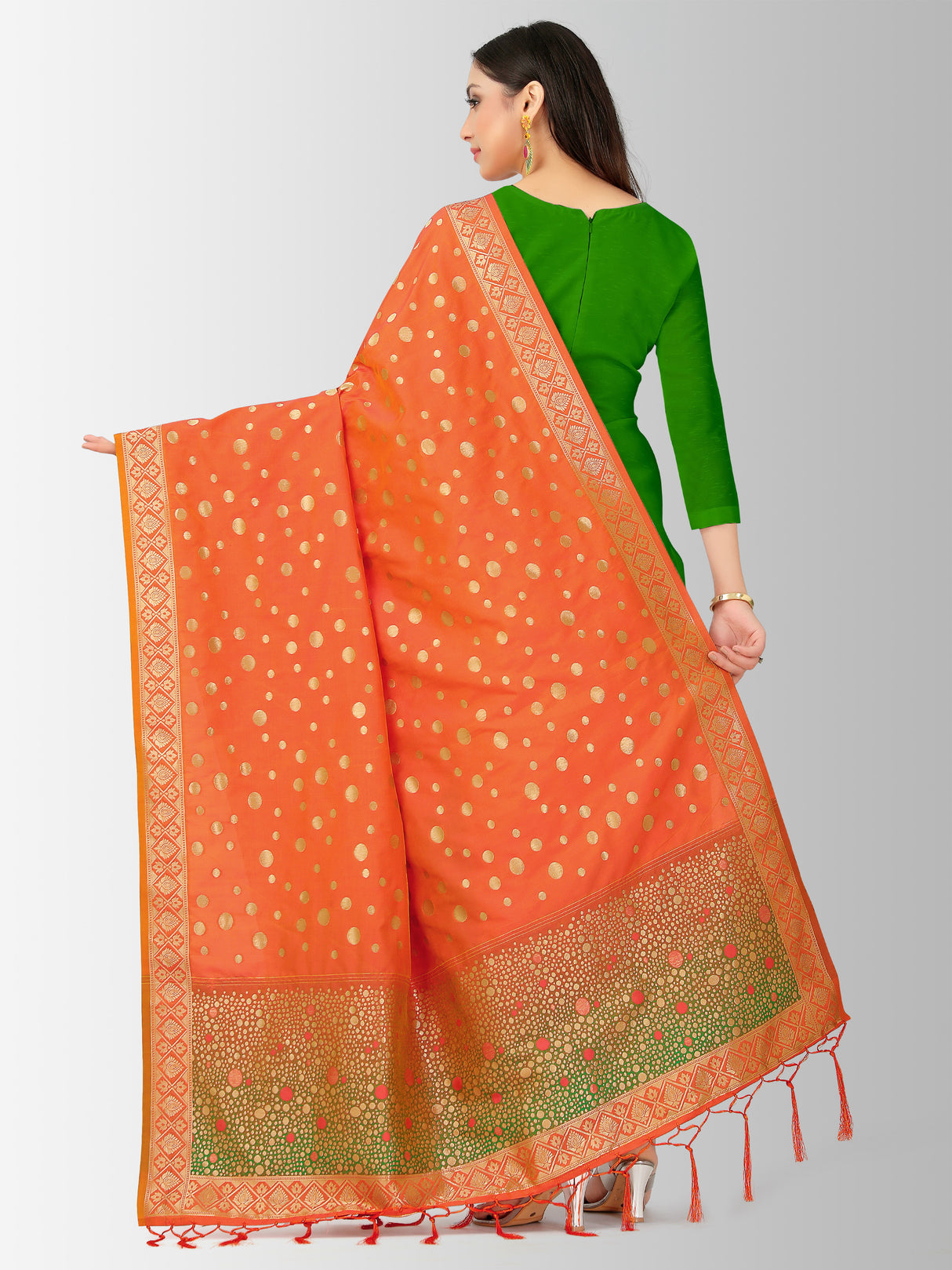 MIMOSA Women's Banarasi Art Silk dupatta Color