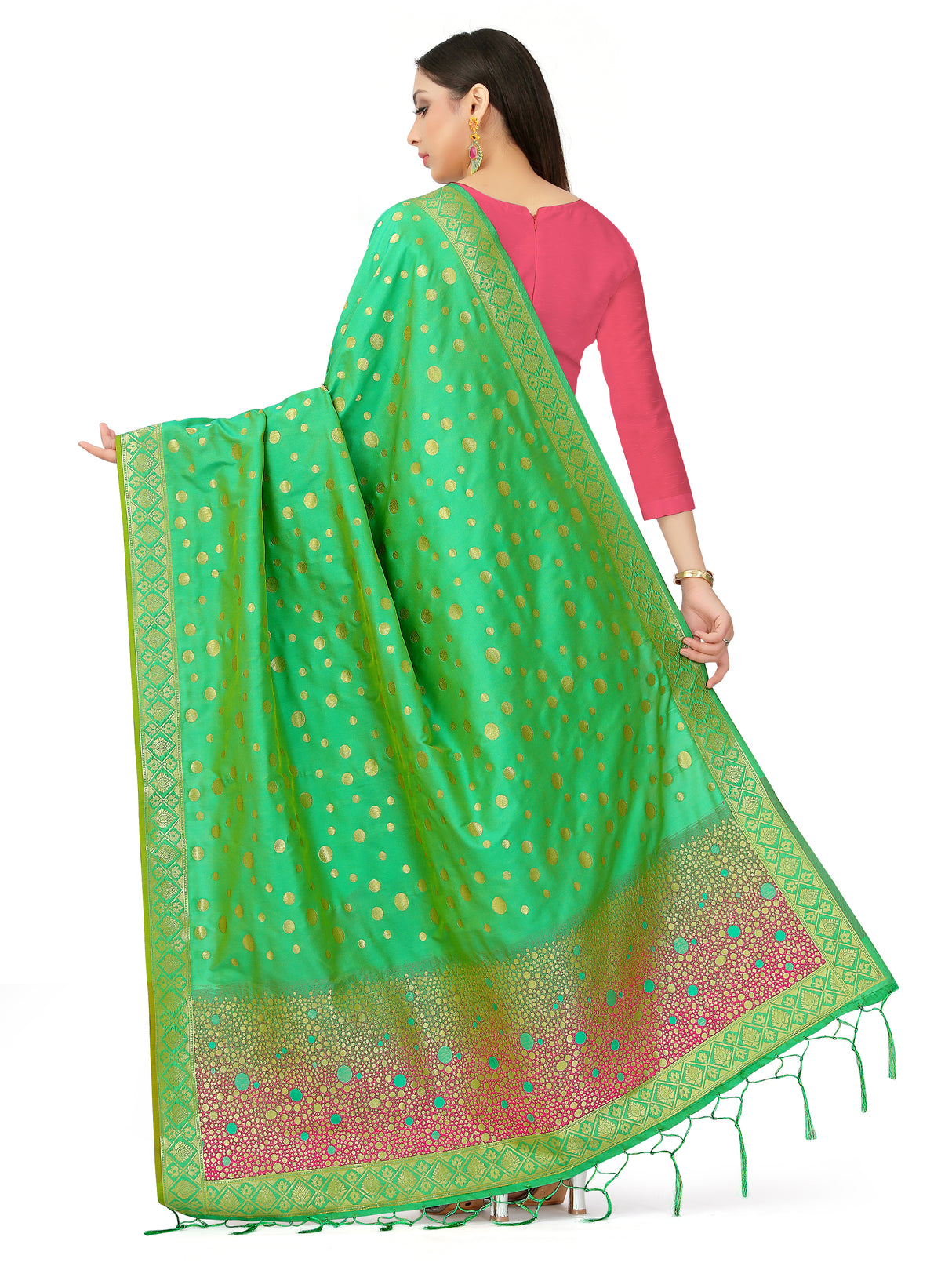 MIMOSA Women's Banarasi Art Silk dupatta Color