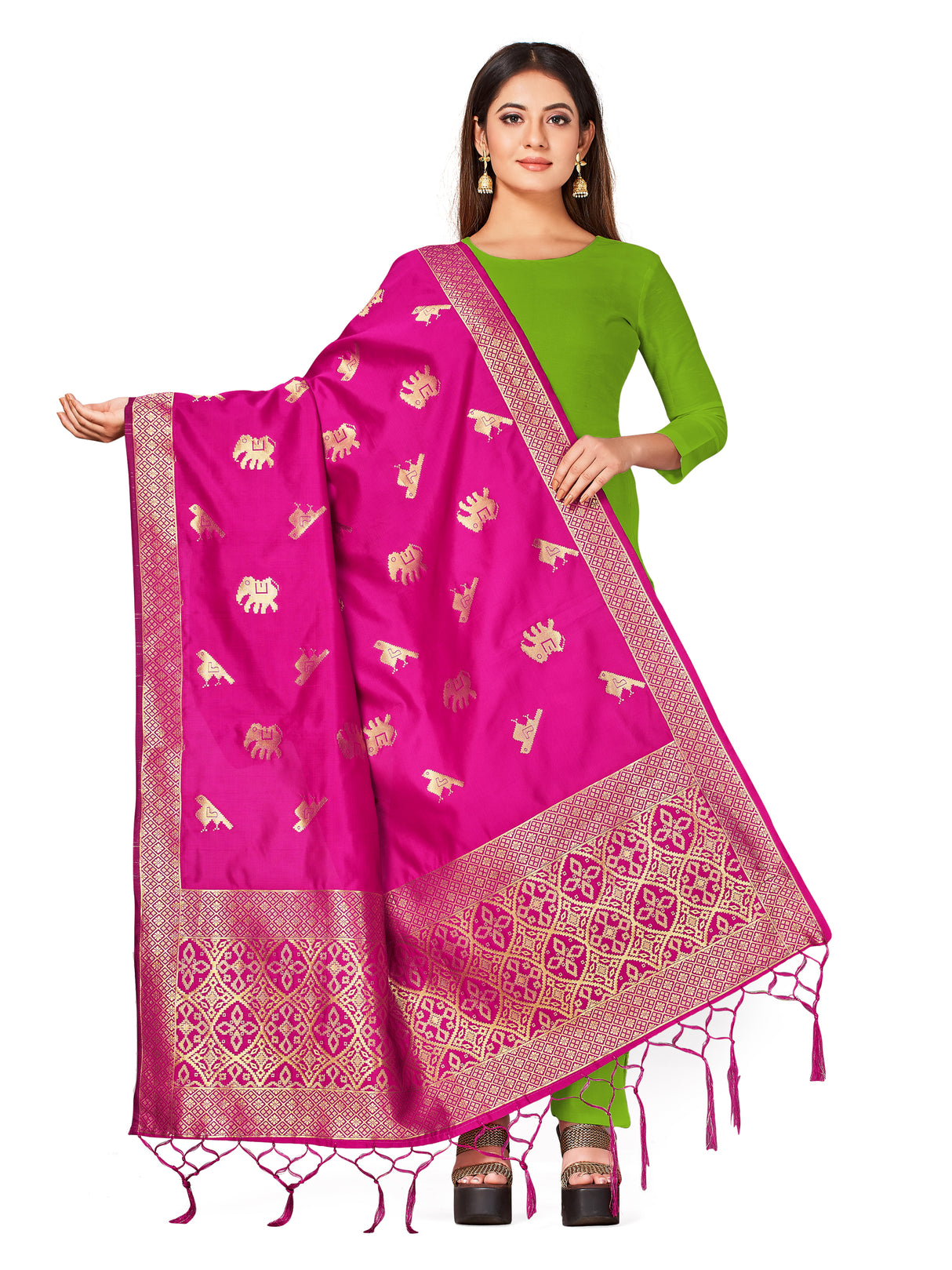 Mimosa Women's Banarasi Art Silk dupatta Color
