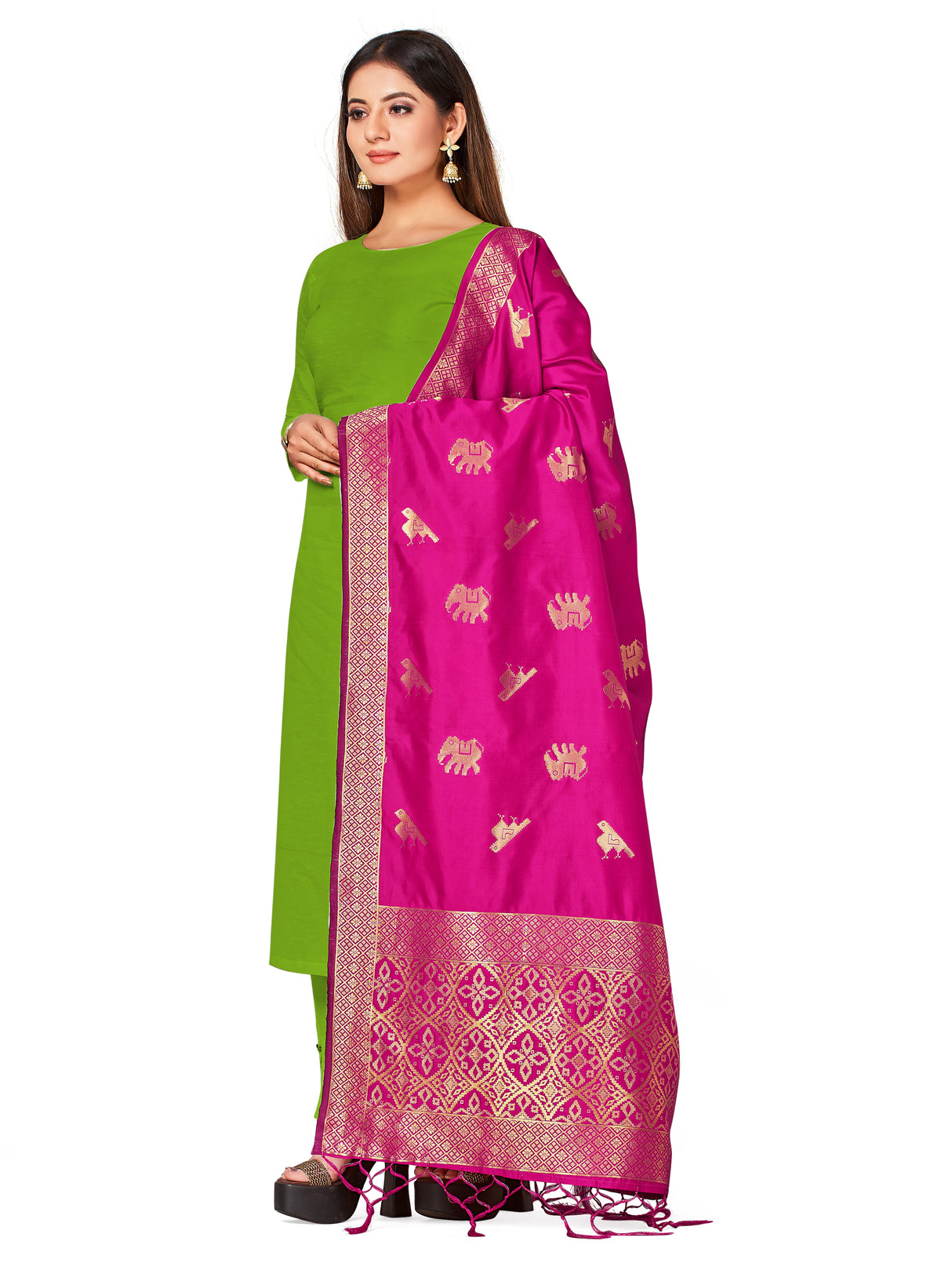 Mimosa Women's Banarasi Art Silk dupatta Color