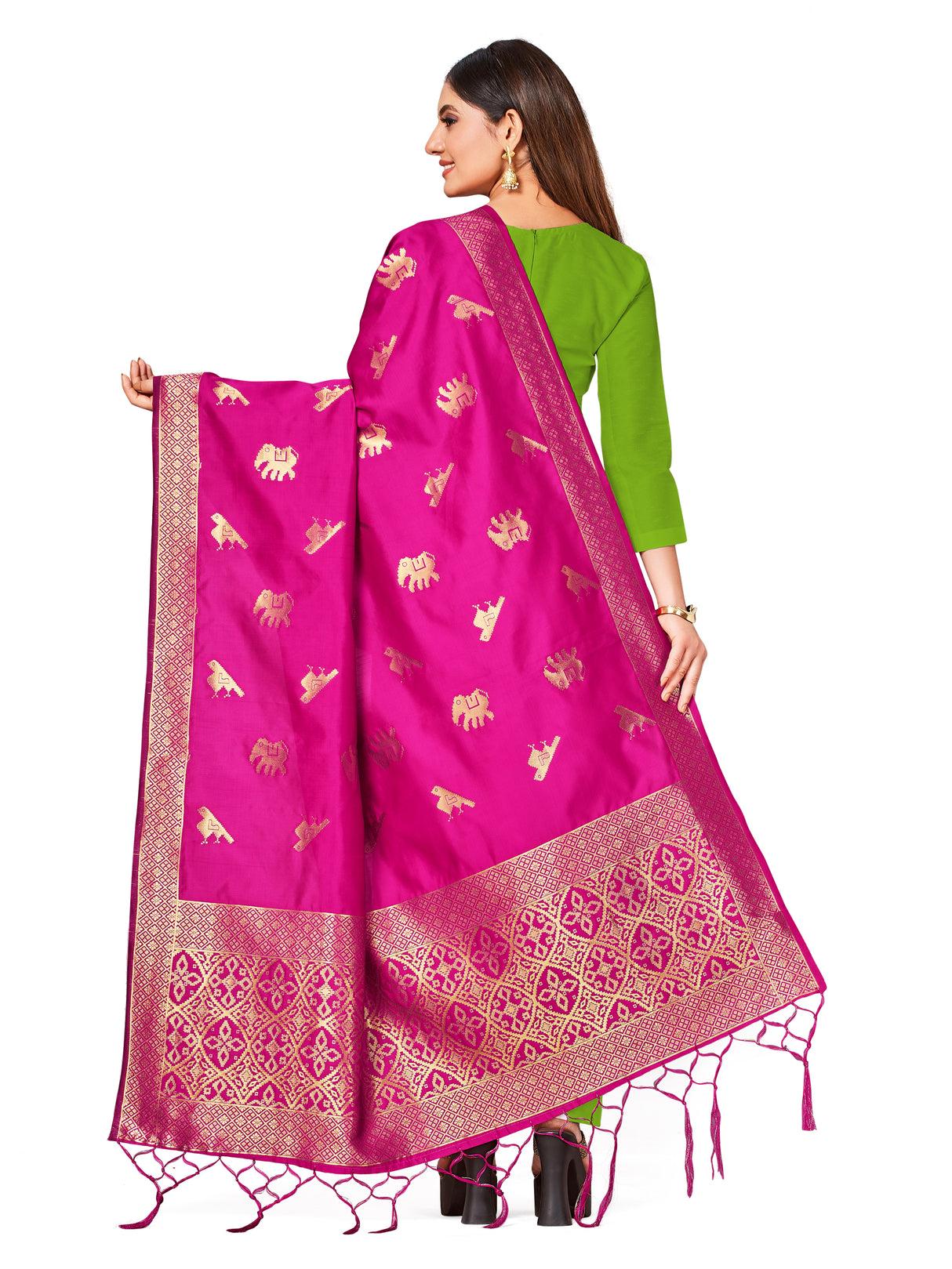 Mimosa Women's Banarasi Art Silk dupatta Color