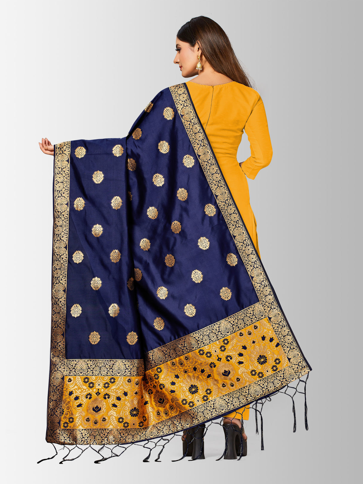 Mimosa Women's Banarasi Art Silk dupatta Color