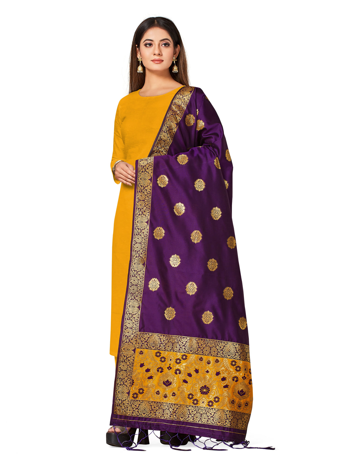 Mimosa Women's Banarasi Art Silk dupatta Color