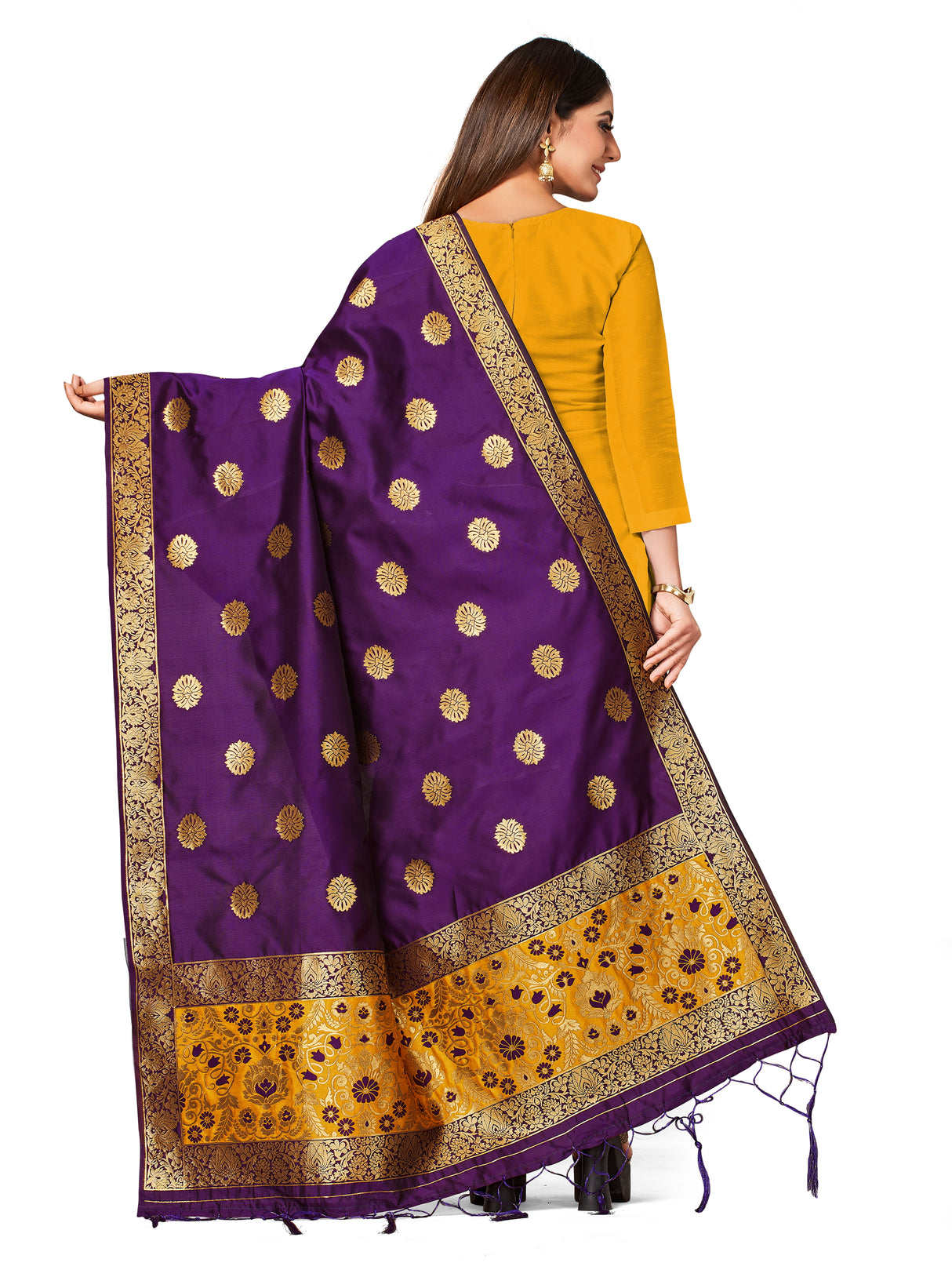 Mimosa Women's Banarasi Art Silk dupatta Color