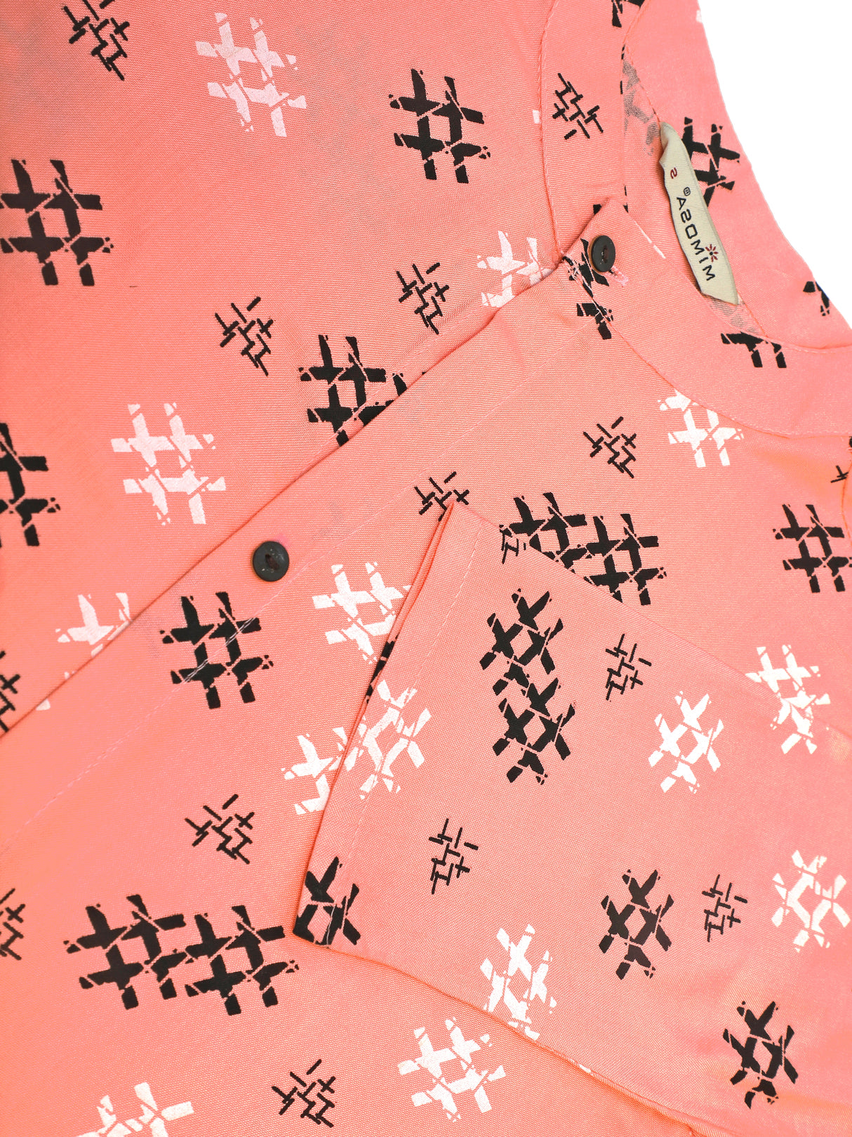 Mimosa Peach Orange Color Printed Straight Kurta