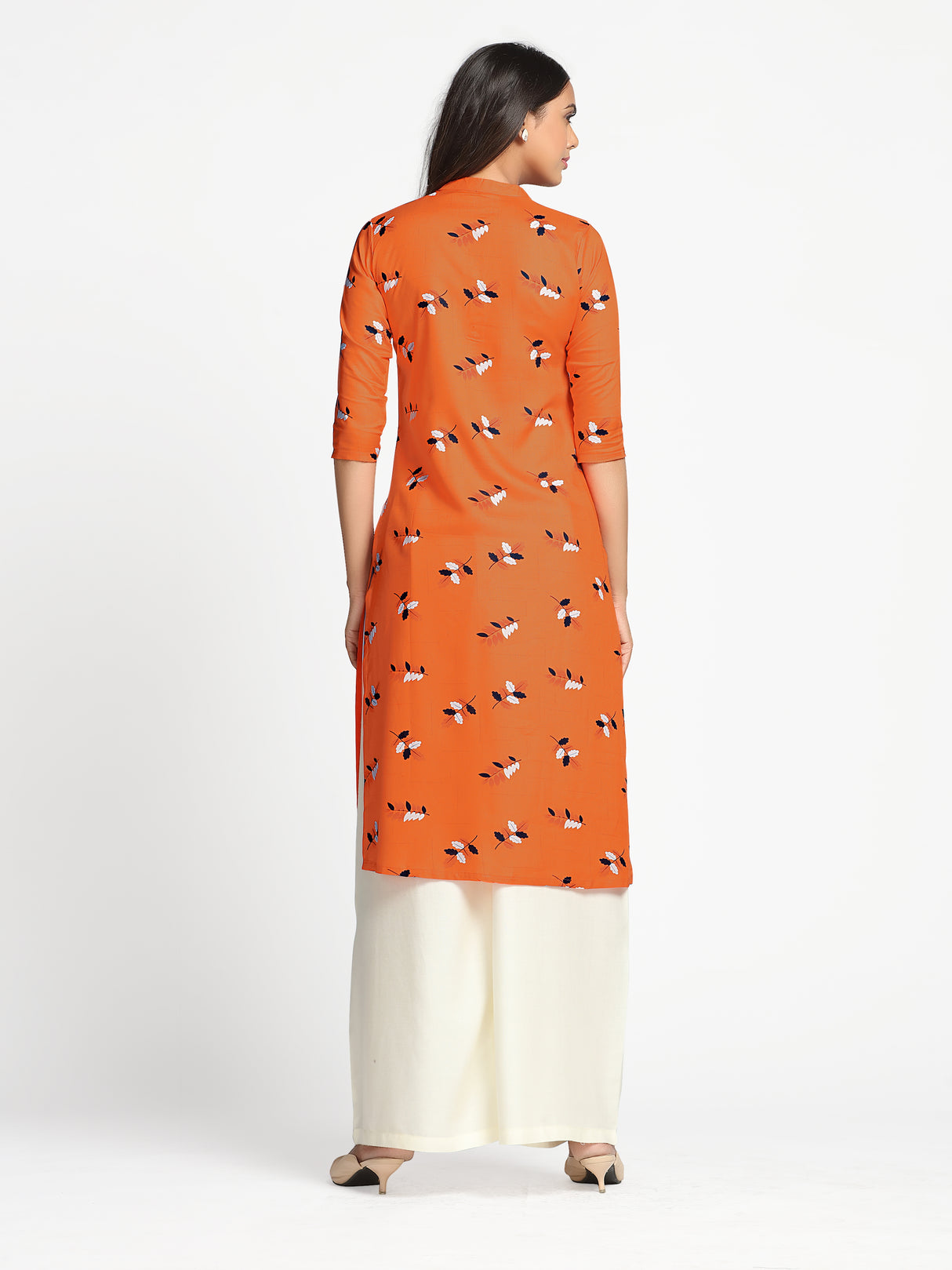 Mimosa Rust Color Printed Straight Kurta