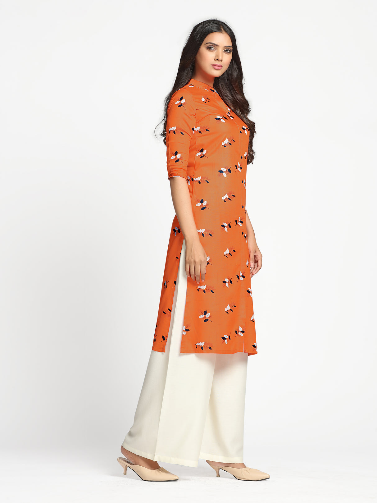 Mimosa Rust Color Printed Straight Kurta