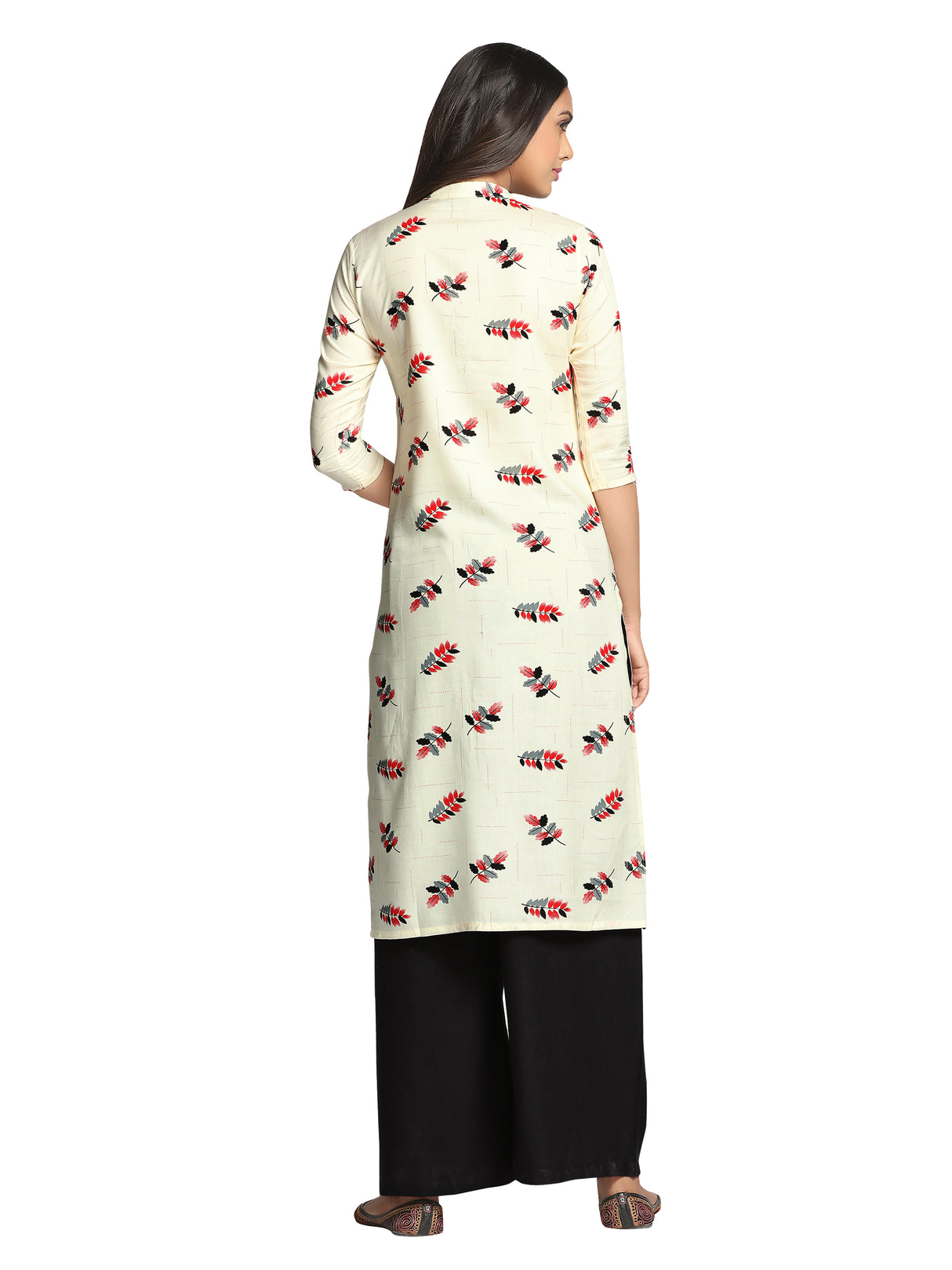 Mimosa White Color Printed Straight Kurta