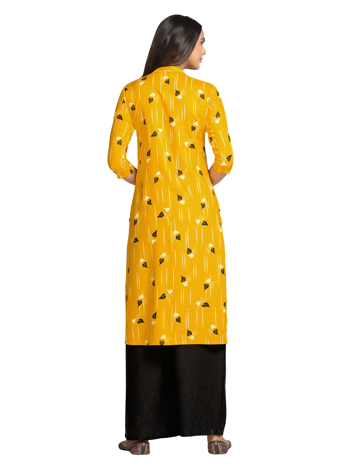 Mimosa Mustard Yellow Color Printed Straight Kurta