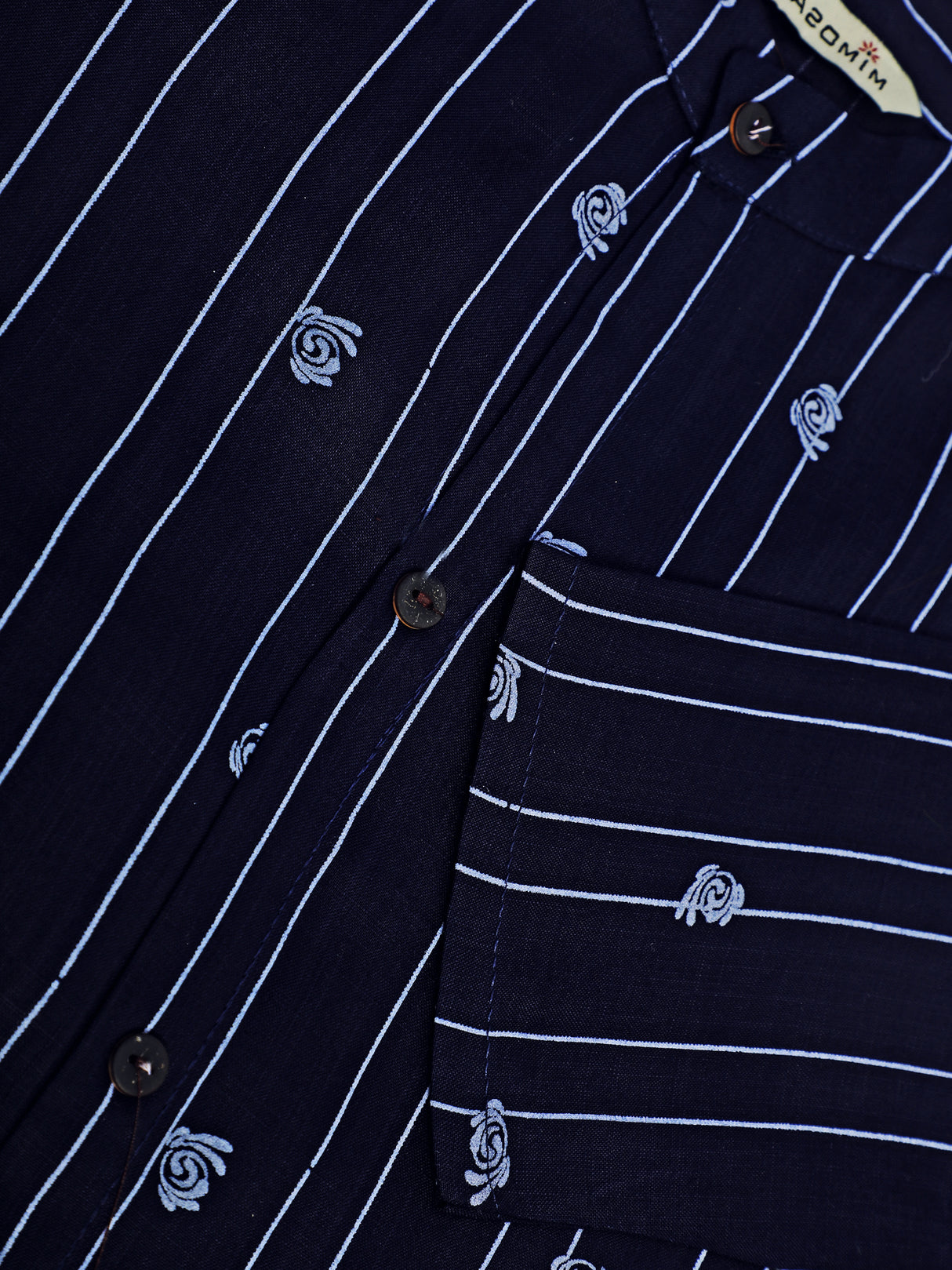 Mimosa Navy Blue Color Printed Straight Kurta