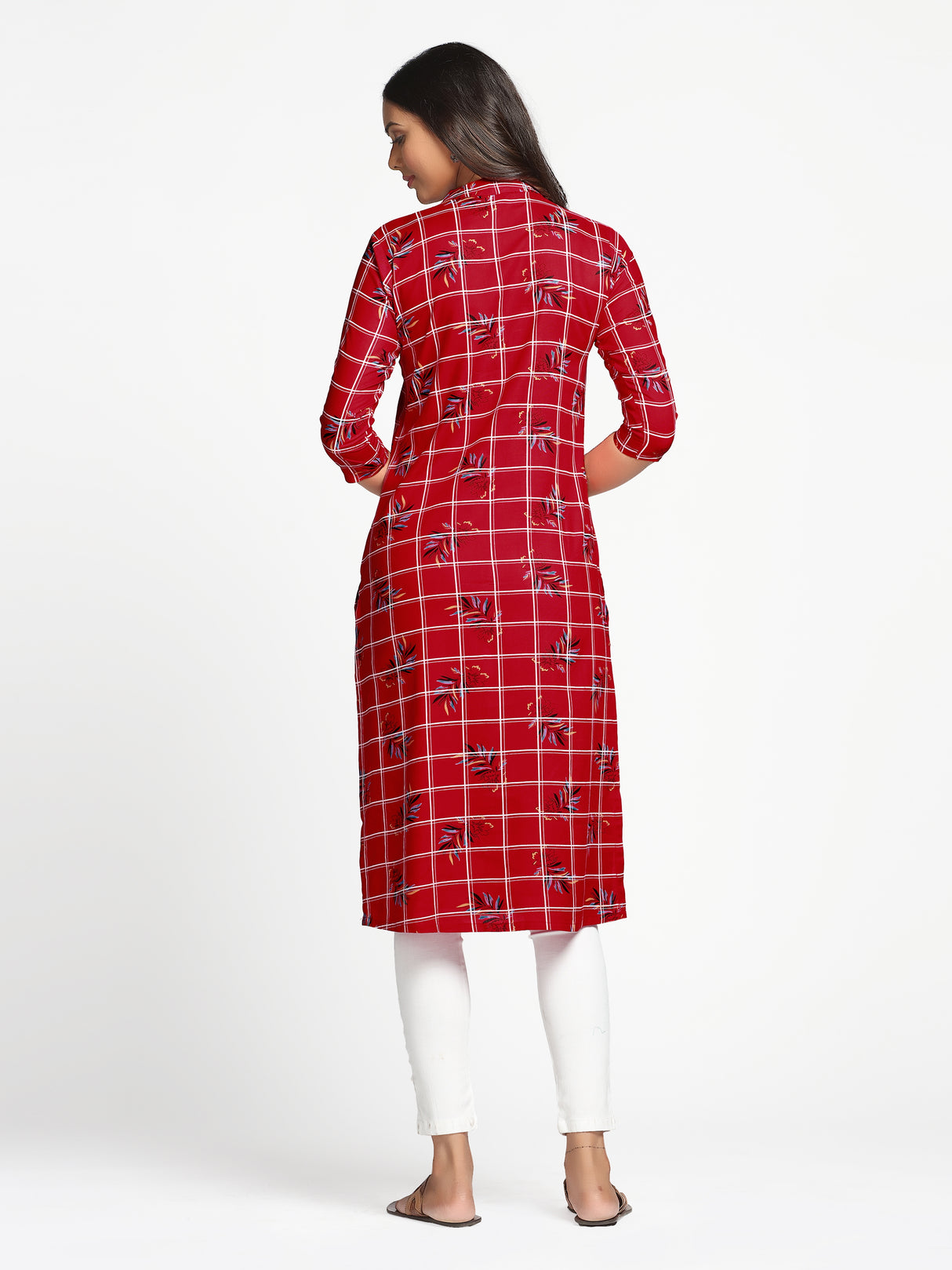 Mimosa Red Color Printed Straight Kurta