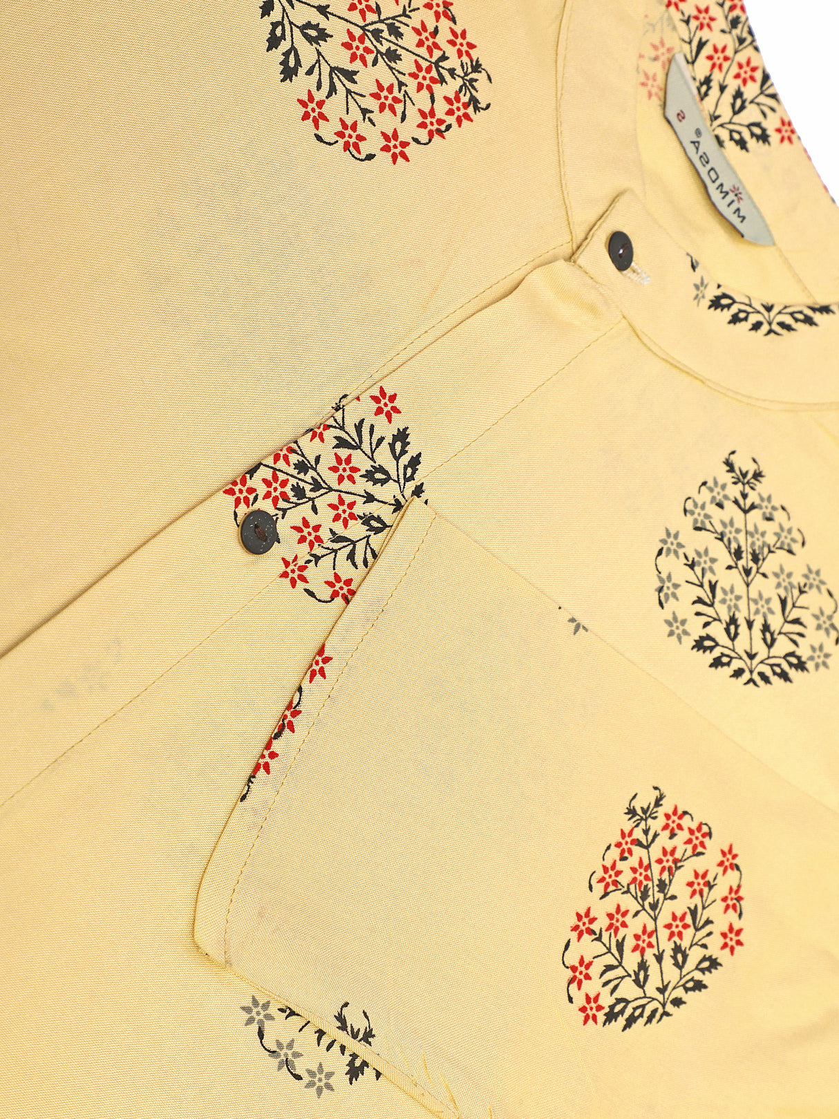 Mimosa Peach Orange Color Printed Straight Kurta