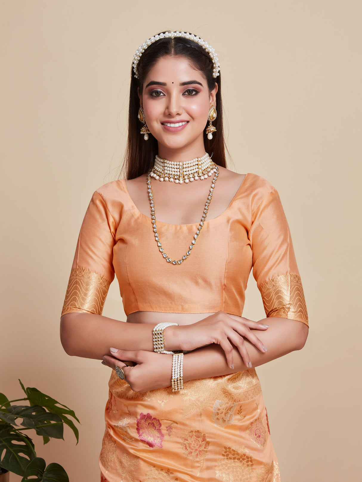 Mimosa Women's Woven Design Kanjivaram Art Silk Saree With Blouse Piece : SA00001058PC