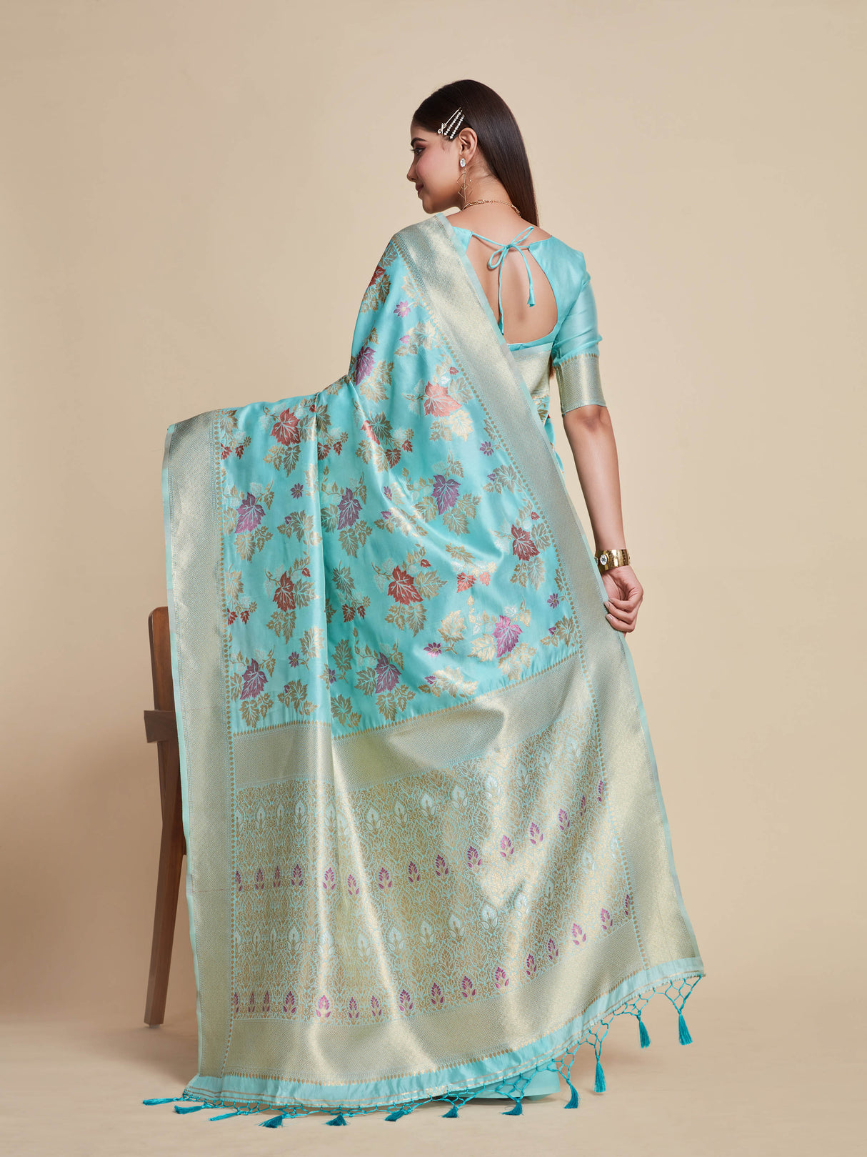 Mimosa Women's Woven Design Kanjivaram Style Art Silk Saree With Blouse Piece : SA00001059AN