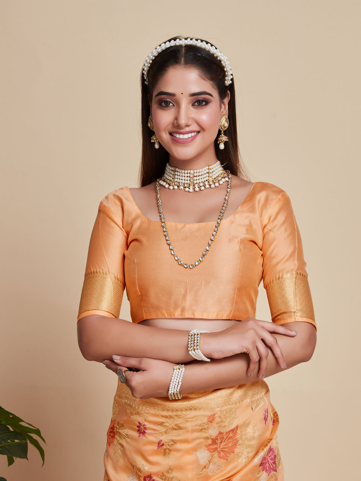 Mimosa Women's Woven Design Kanjivaram Style Art Silk Saree With Blouse Piece : SA00001059PC