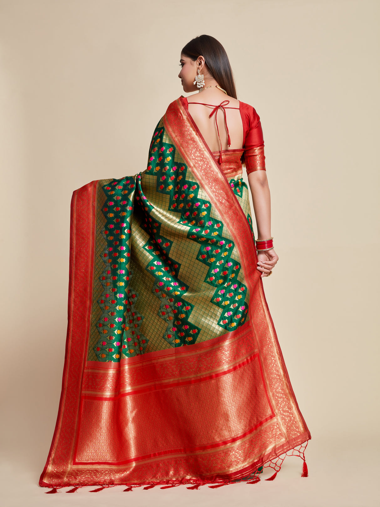 Mimosa Women's Woven Design Kanjivaram Art Silk Saree With Blouse Piece : SA00001062BG