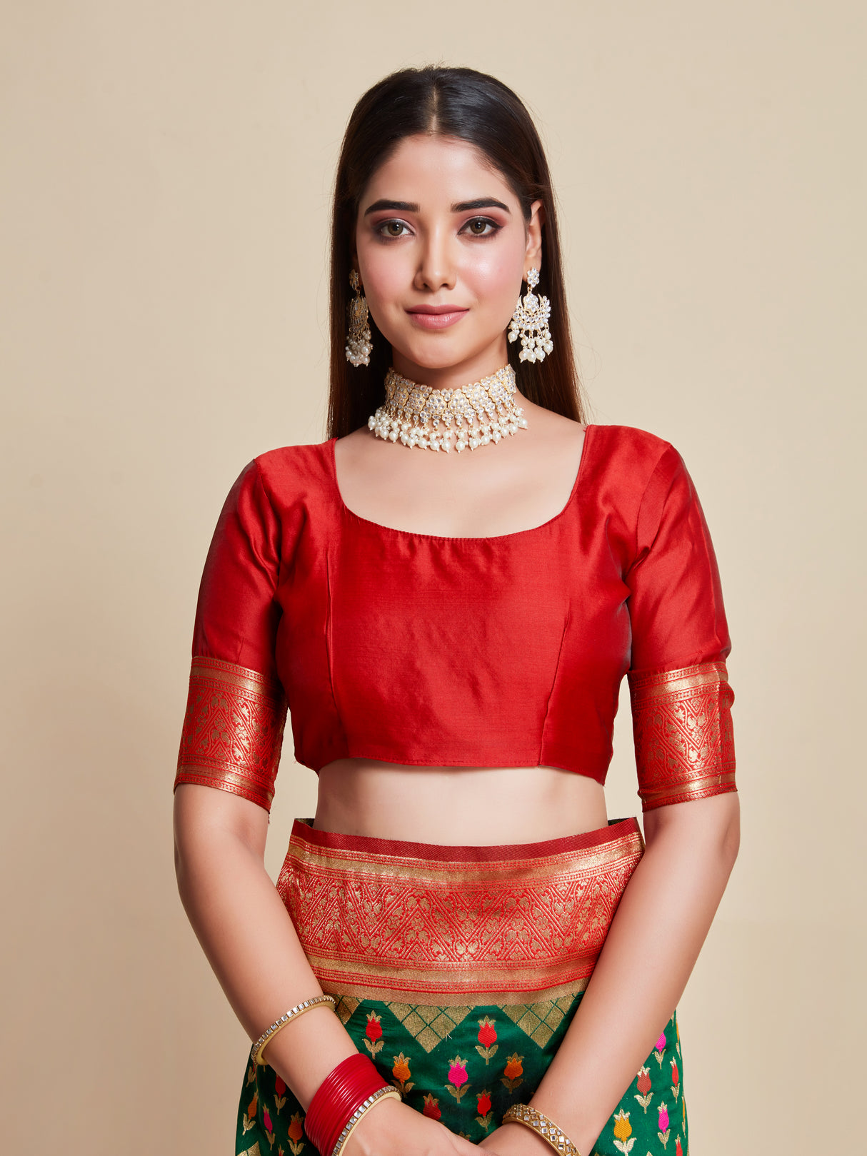 Mimosa Women's Woven Design Kanjivaram Art Silk Saree With Blouse Piece : SA00001062BG