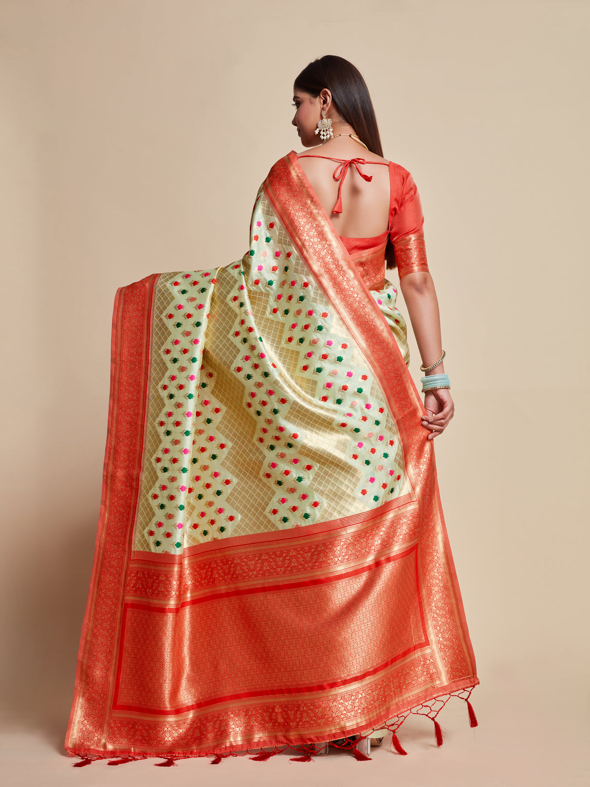 Mimosa Women's Woven Design Kanjivaram Art Silk Saree With Blouse Piece : SA00001062PS