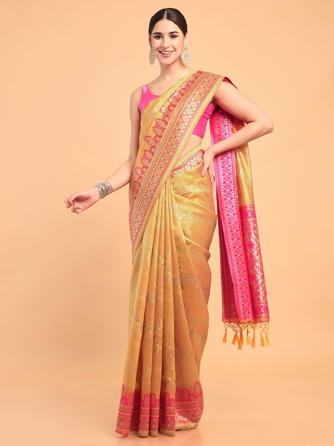Mimosa Women's Woven Design Banarasi Art Silk Saree With Blouse Piece : SA00001063MSFREE