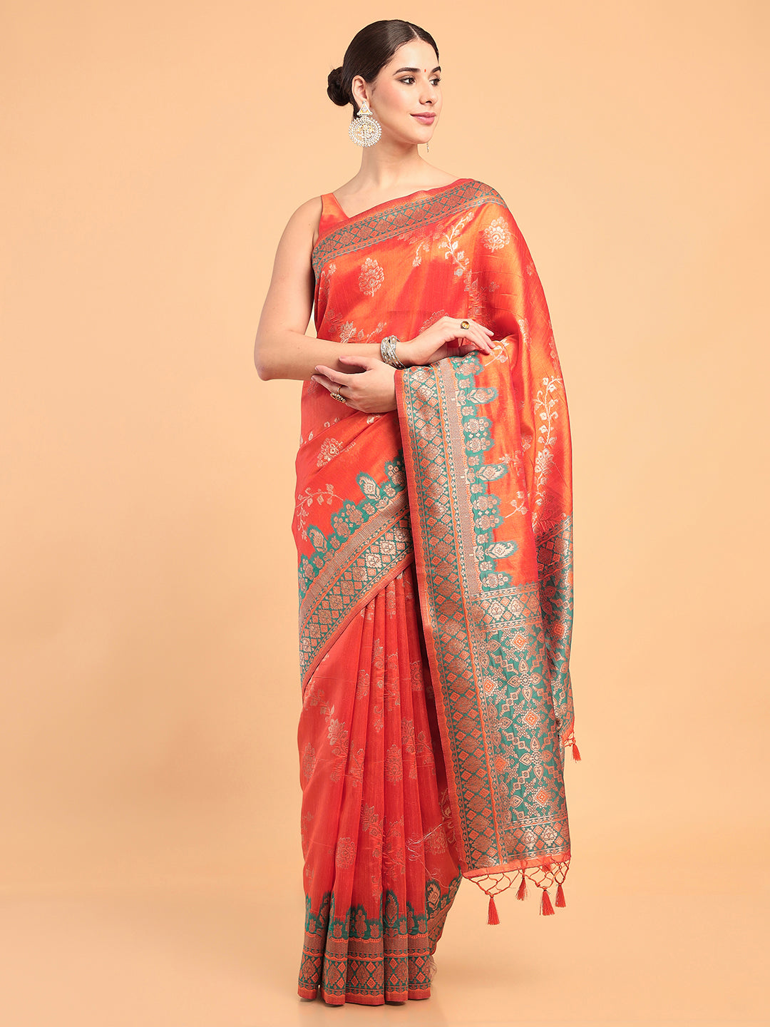 Mimosa Women's Woven Design Banarasi Art Silk Saree With Blouse Piece : SA00001063ORFREE