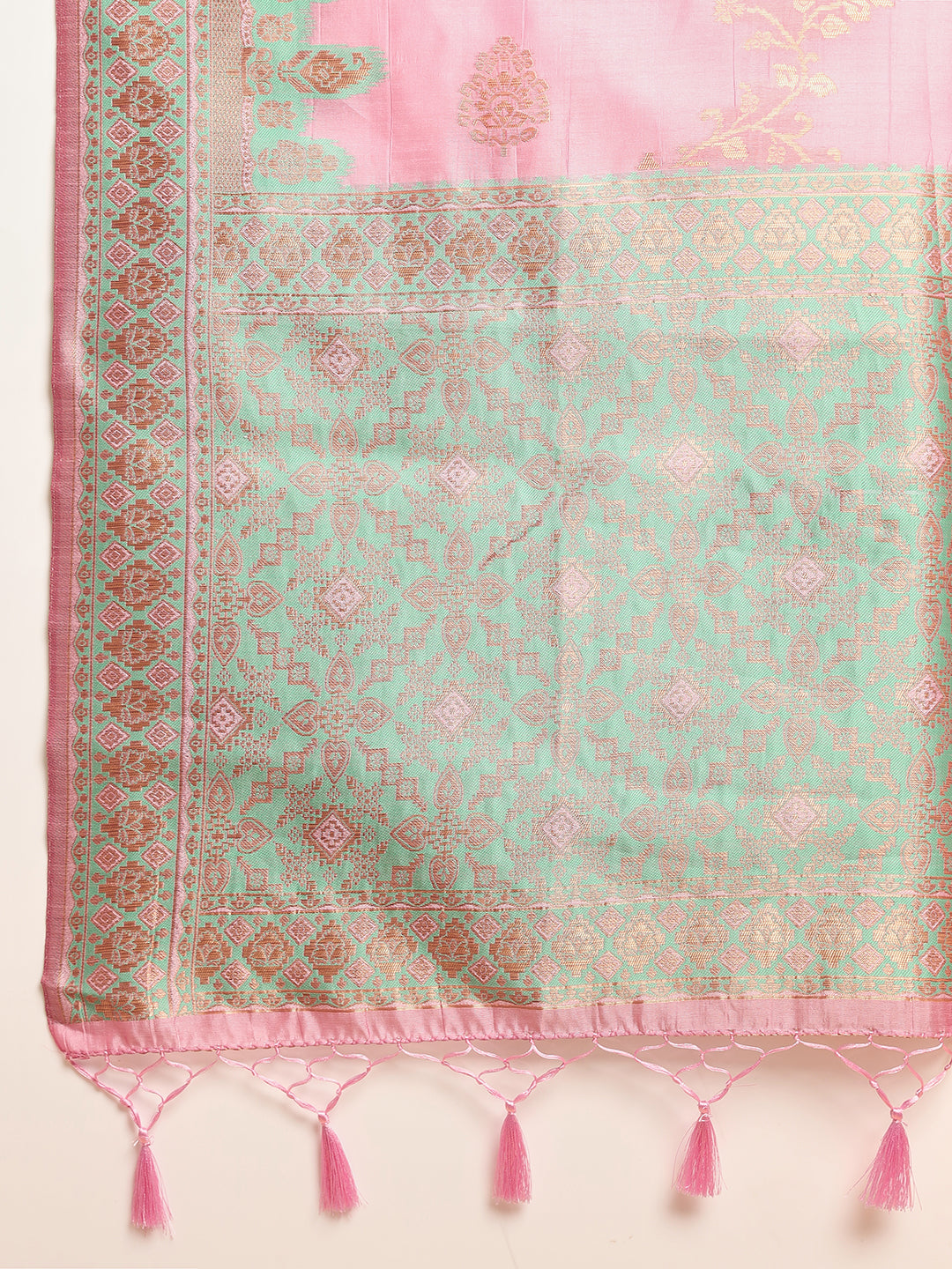 Mimosa Women's Woven Design Banarasi Art Silk Saree With Blouse Piece : SA00001063PNKFREE