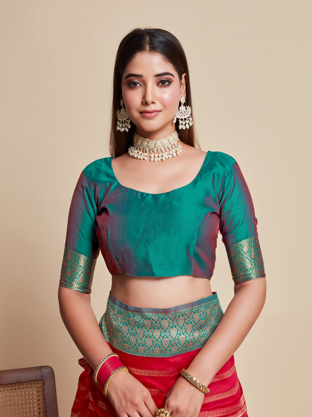 Mimosa Women's Woven Design Kanjivaram Art Silk Saree With Blouse Piece : SA00001078RN