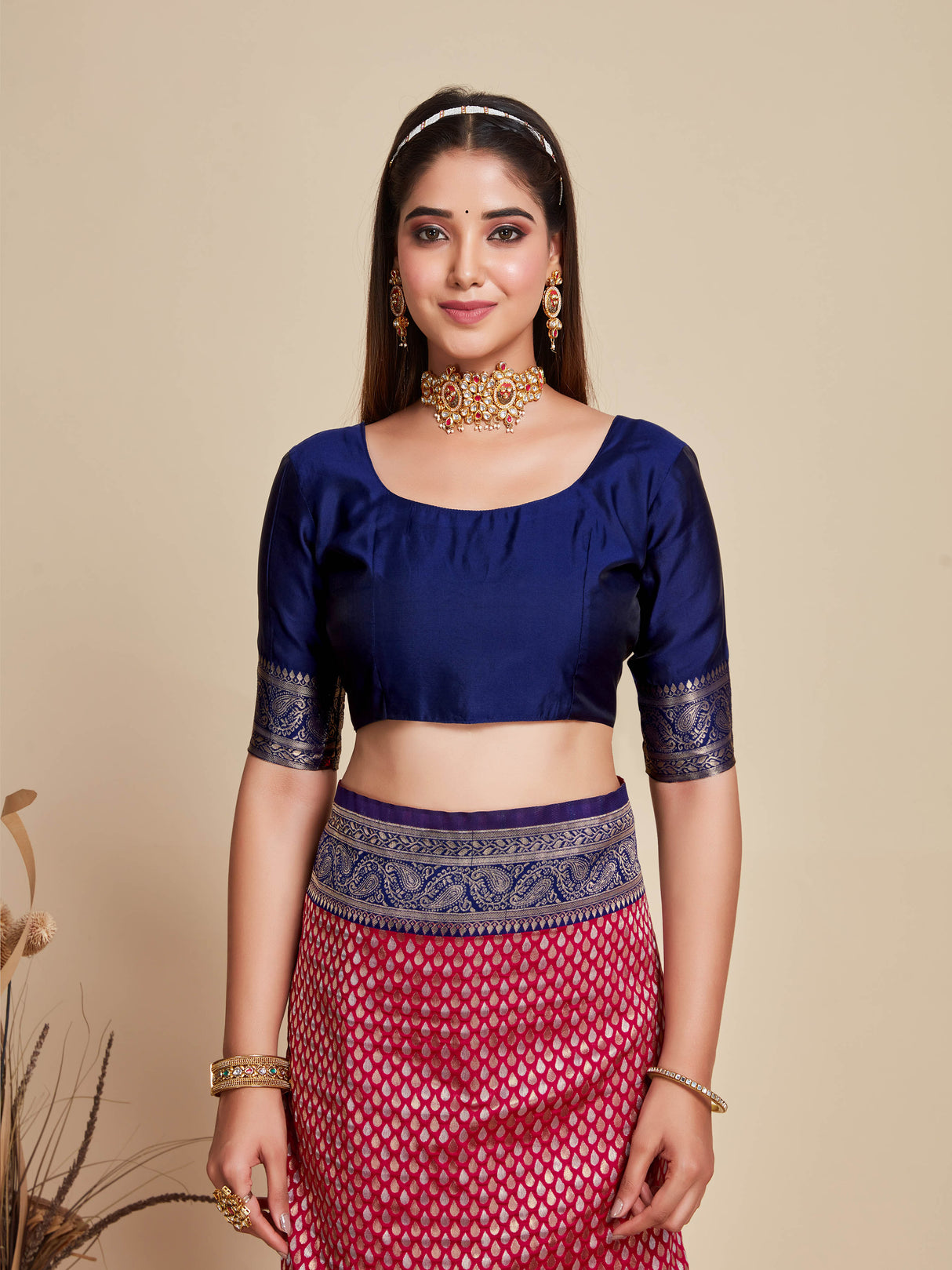 Mimosa Women's Woven Design Kanjivaram Art Silk Saree With Blouse Piece : SA00001103RN