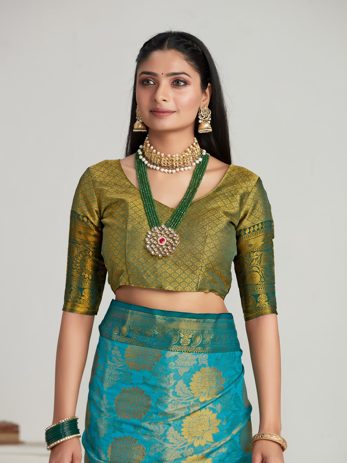 Mimosa Women's Woven Design Kanjivaram Art Silk Saree With Blouse Piece : SA00001128AN