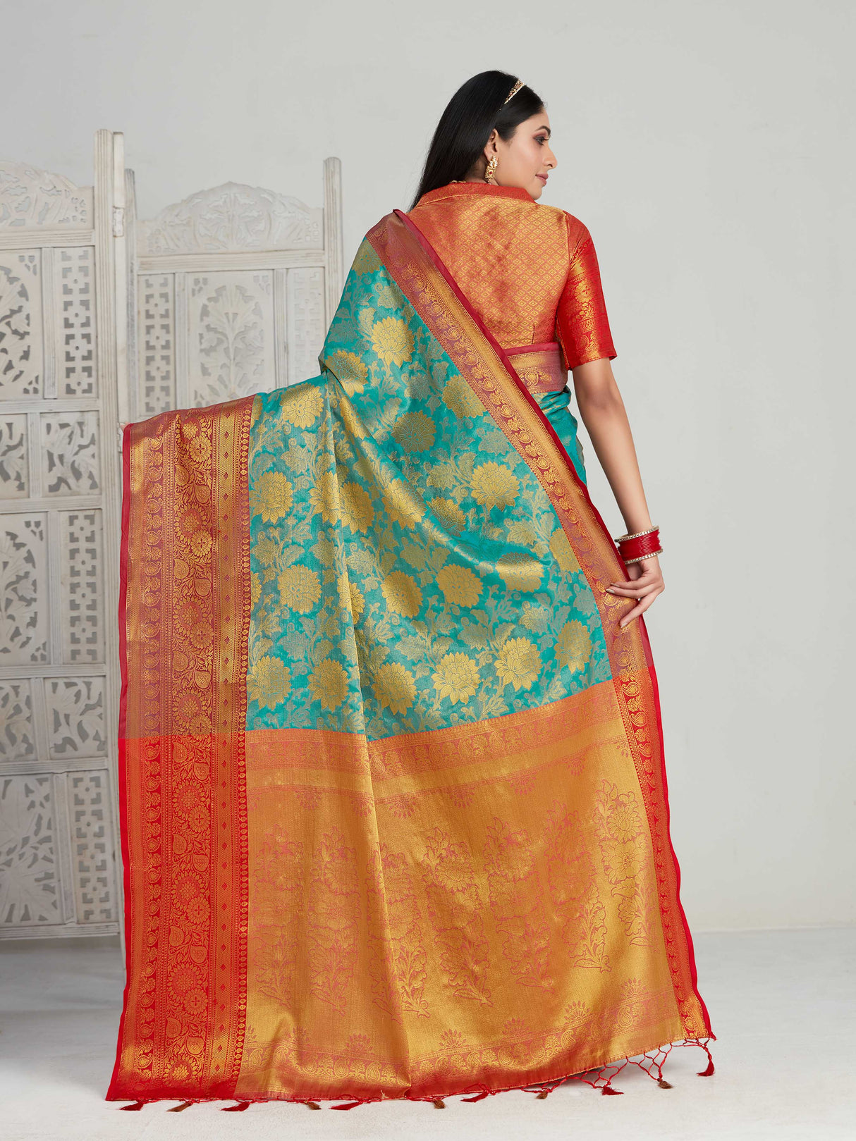 Mimosa Women's Woven Design Kanjivaram Art Silk Saree With Blouse Piece : SA00001128RM