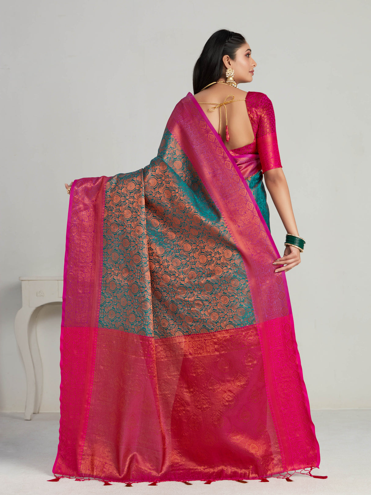 Mimosa Women's Woven Design Kanjivaram Art Silk Saree With Blouse Piece : SA00001130SF