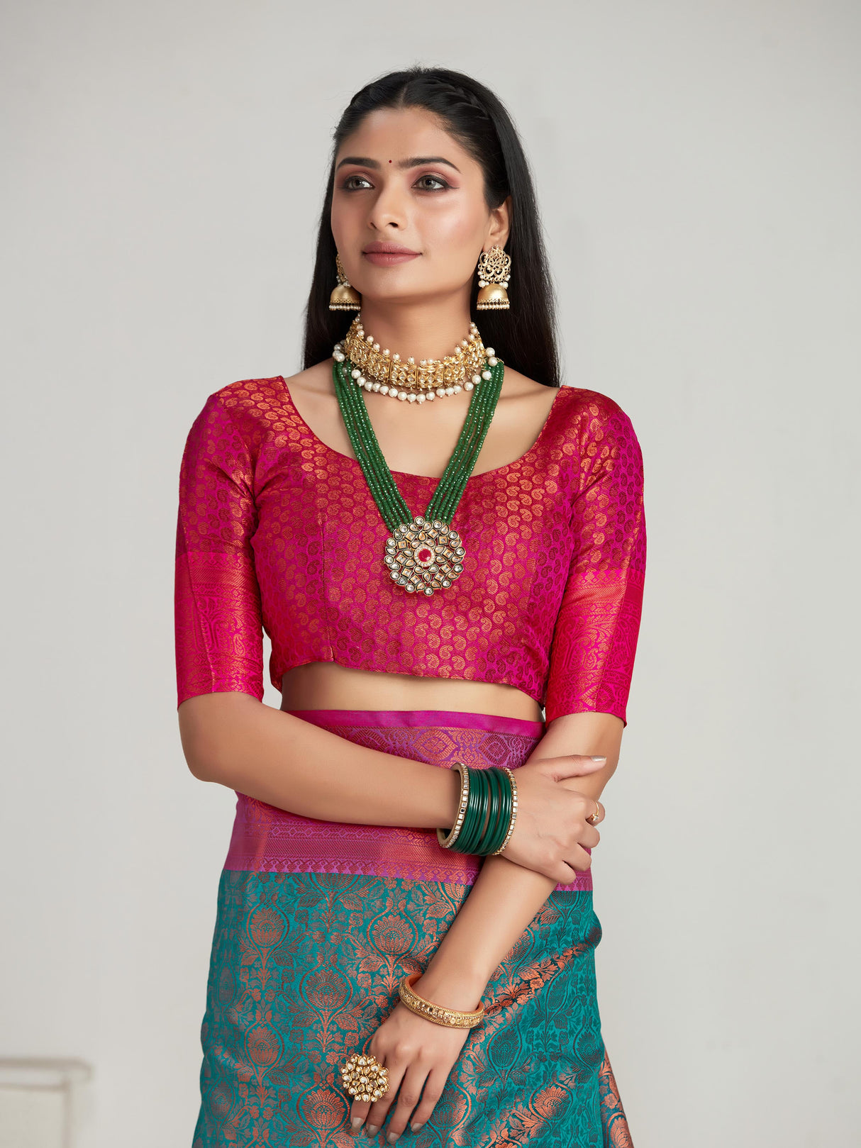 Mimosa Women's Woven Design Kanjivaram Art Silk Saree With Blouse Piece : SA00001130SF