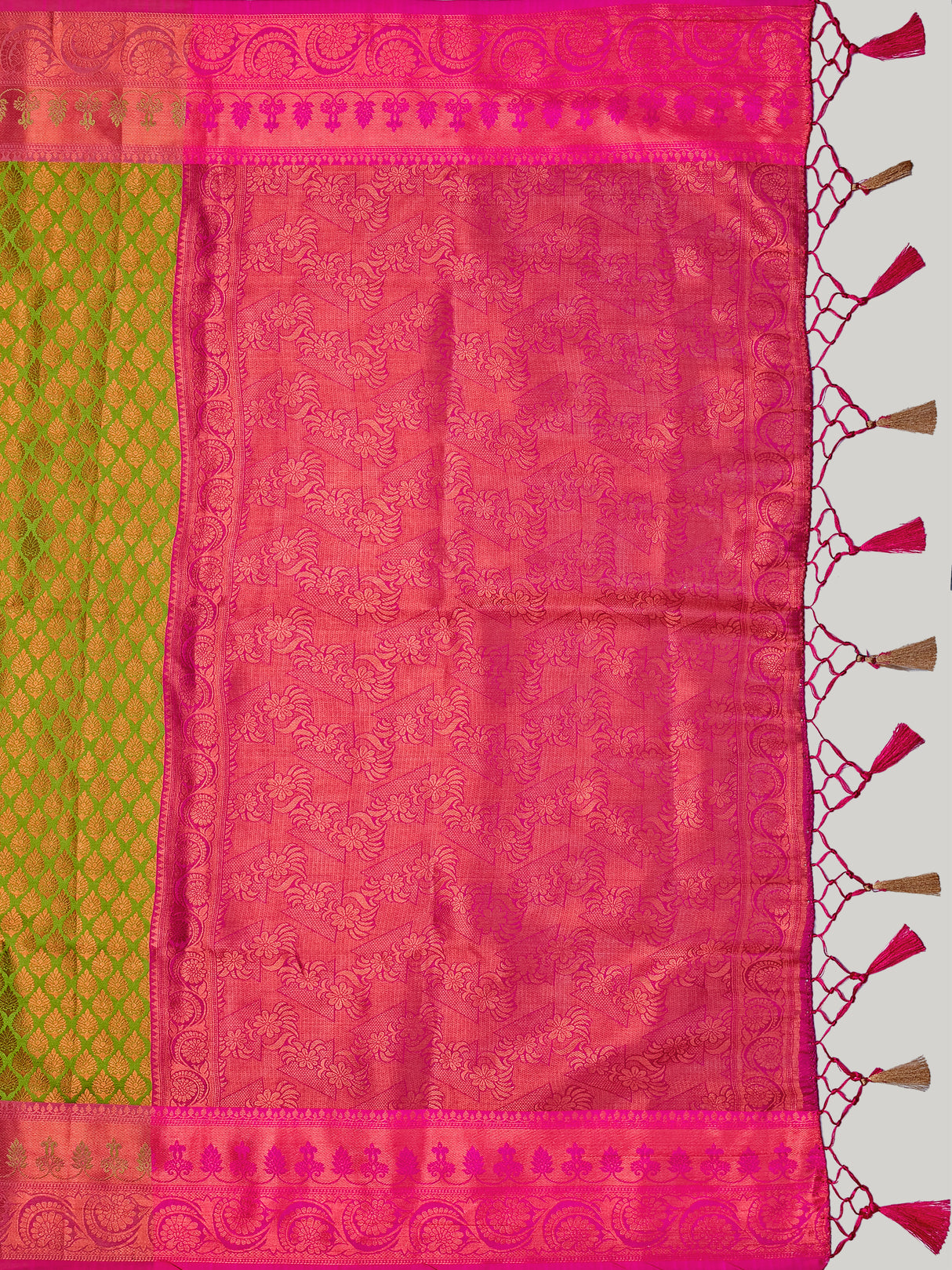 Mimosa Women's Woven Design Kanjivaram Art Silk Saree With Blouse Piece : SA00001131OL