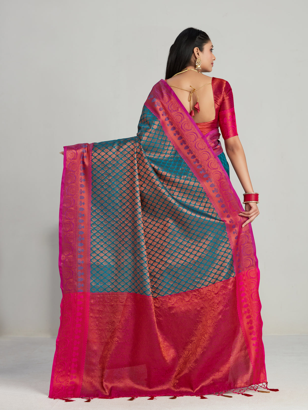 Mimosa Women's Woven Design Kanjivaram Art Silk Saree With Blouse Piece : SA00001131SF