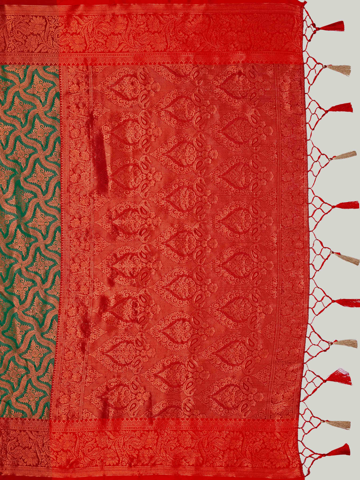 Mimosa Women's Woven Design Kanjivaram Art Silk Saree With Blouse Piece : SA00001132GRN