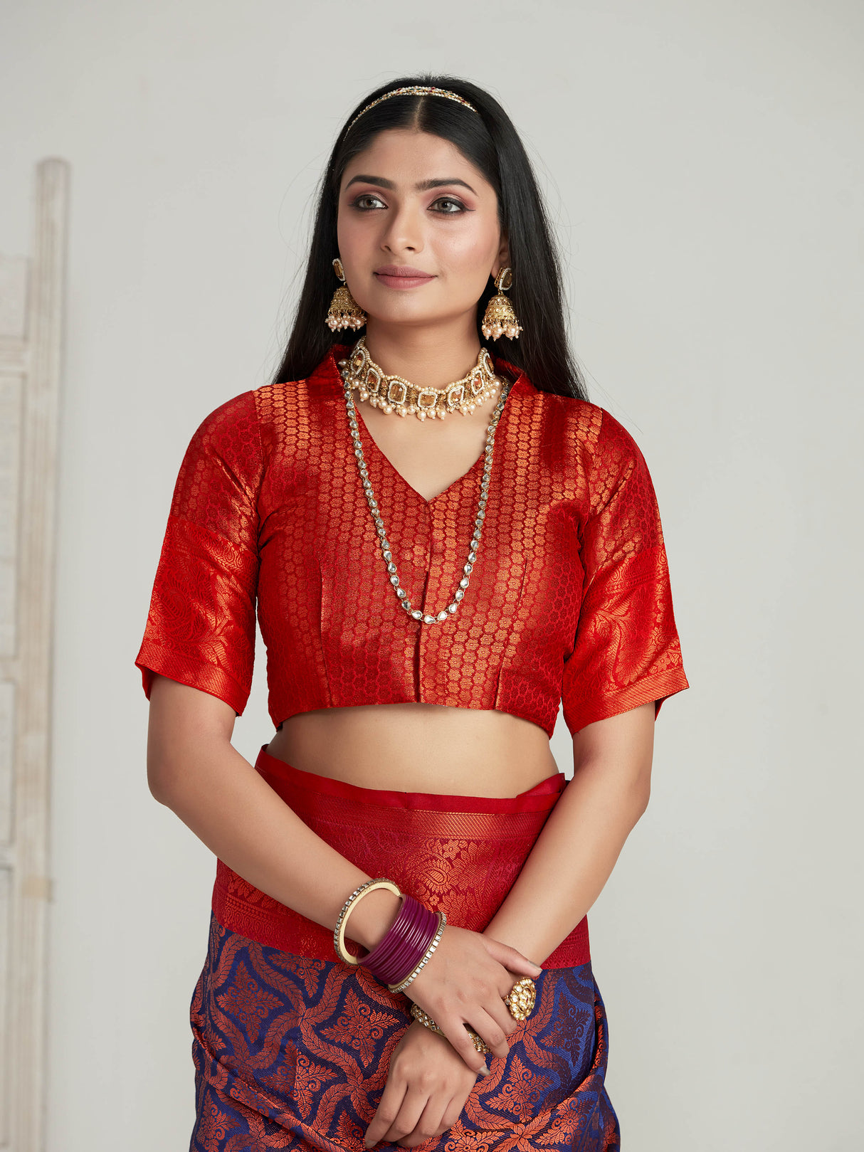 Mimosa Women's Woven Design Kanjivaram Art Silk Saree With Blouse Piece : SA00001132NV