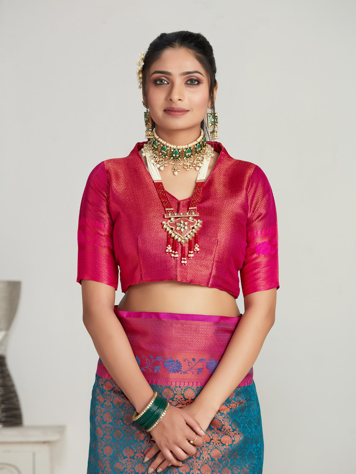 Mimosa Women's Woven Design Kanjivaram Art Silk Saree With Blouse Piece : SA00001133SF