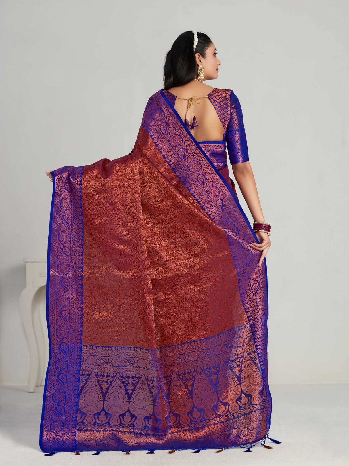 Mimosa Women's Woven Design Kanjivaram Art Silk Saree With Blouse Piece : SA00001134MJ