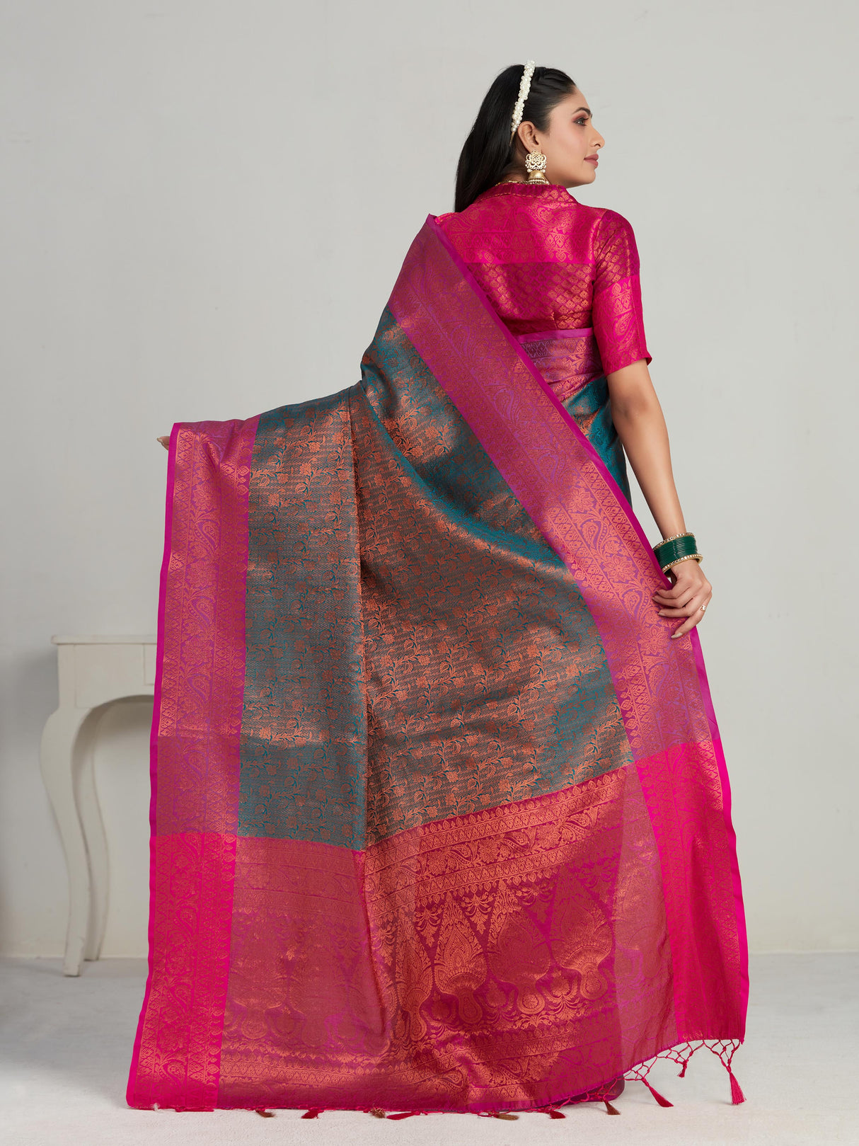 Mimosa Women's Woven Design Kanjivaram Art Silk Saree With Blouse Piece : SA00001134SF