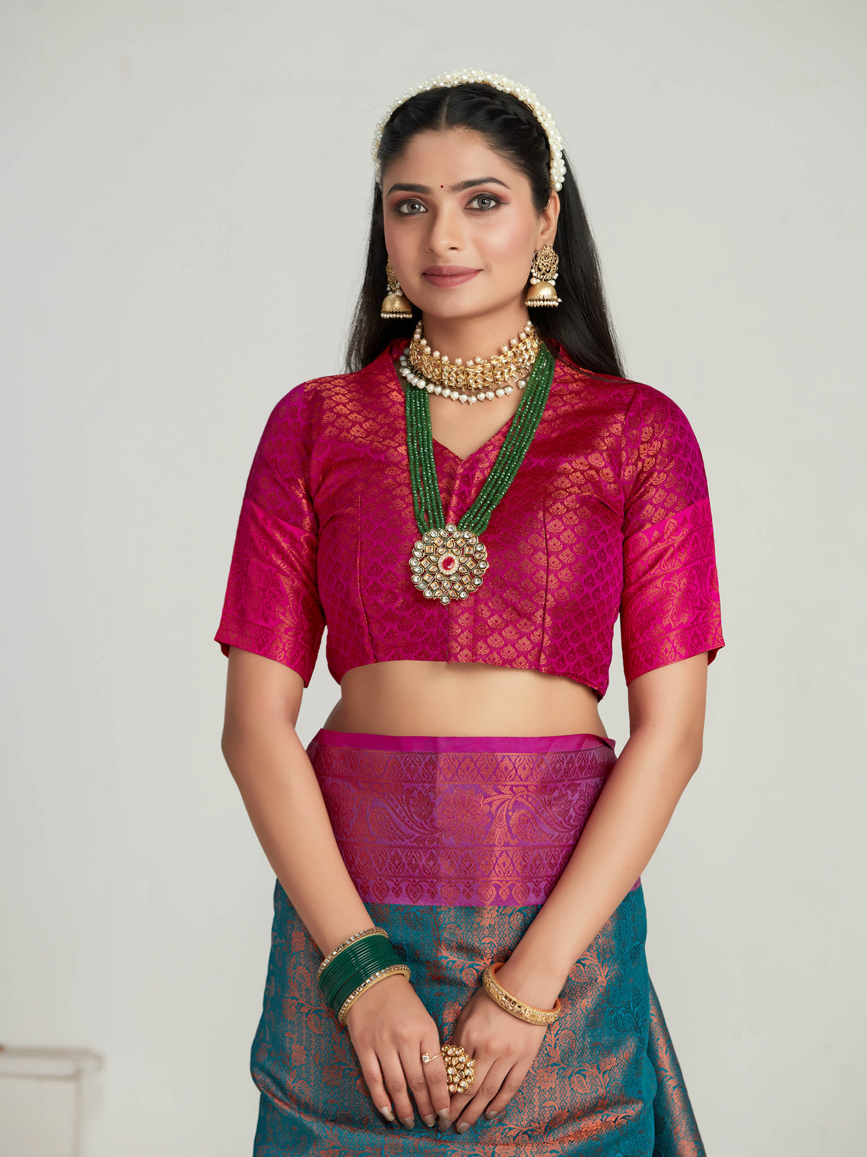 Mimosa Women's Woven Design Kanjivaram Art Silk Saree With Blouse Piece : SA00001134SF