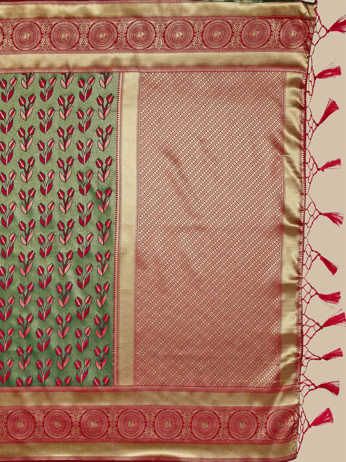 Mimosa Women's Woven Design Kanjivaram Art Silk Saree With Blouse Piece : SA00001144BG