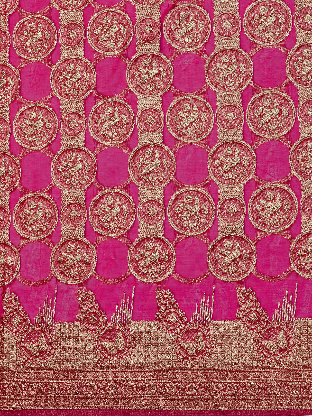 Mimosa Women's Woven Design Banarasi Organza Saree With Blouse Piece : SA00001160PNK