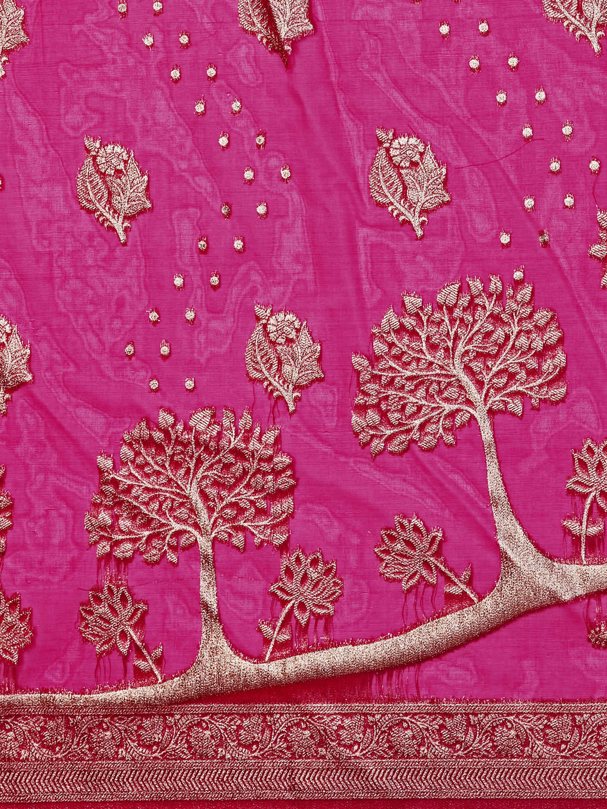 Mimosa Women's Woven Design Banarasi Organza Saree With Blouse Piece : SA00001162PNK